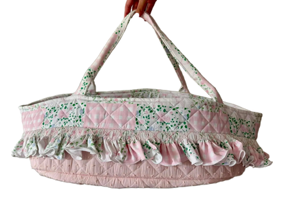 Palmer Patchwork Smocked Baby Doll Moses Basket