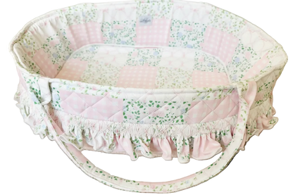 Palmer Patchwork Smocked Baby Doll Moses Basket