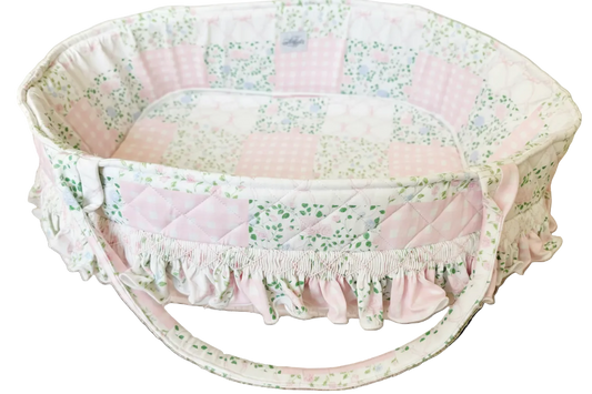 Palmer Patchwork Smocked Baby Doll Moses Basket