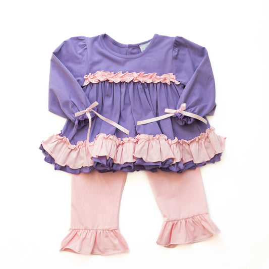 Pink & Lavender Ruffle Pant Set