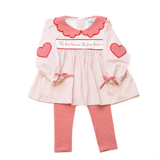 Girls He Loved Us First Legging Set