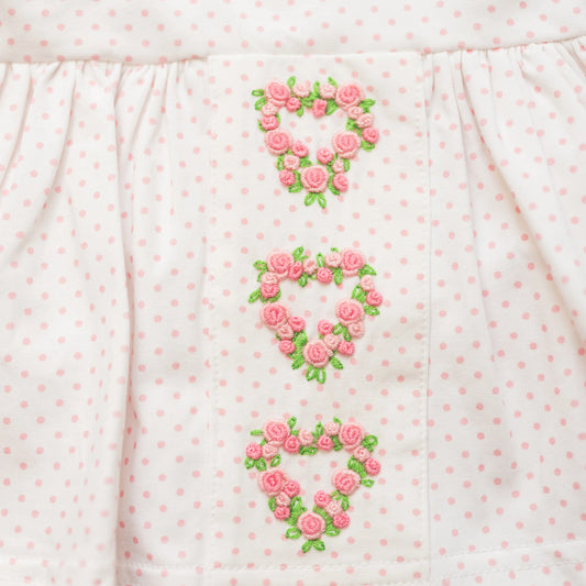 Pink Bitty Dot Floral Hearts Legging Set