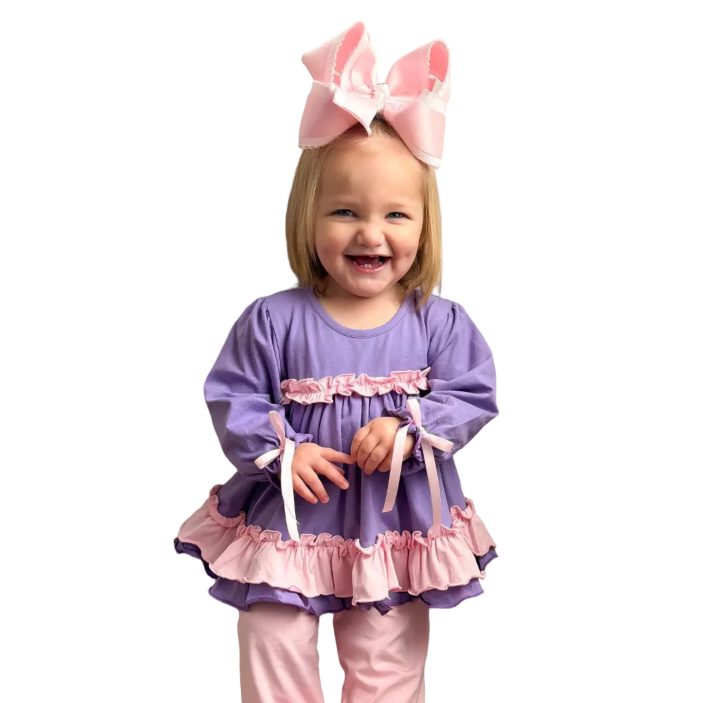 Pink & Lavender Ruffle Pant Set