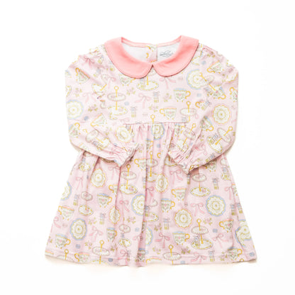 Pink Tea Party Collared Dress