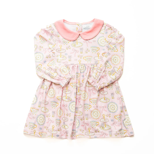 Pink Tea Party Collared Dress