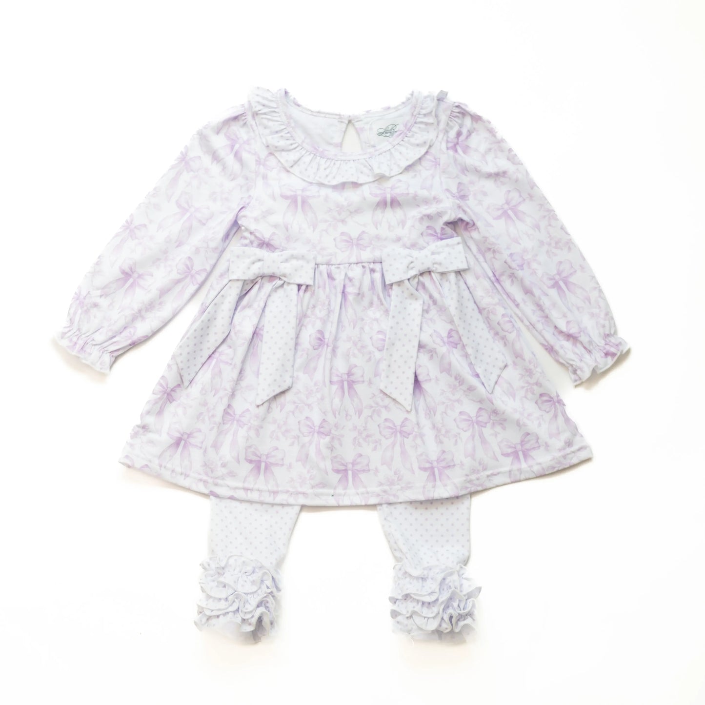 LAVENDER BOW TOILE LEGGING SET