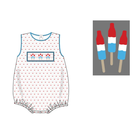 Boys Smocked Bomb Pops Swiss Dot Bubble