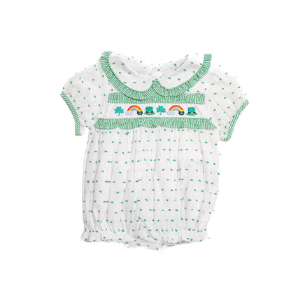 Girls St. Patrick's Day Swiss Dot Bubble