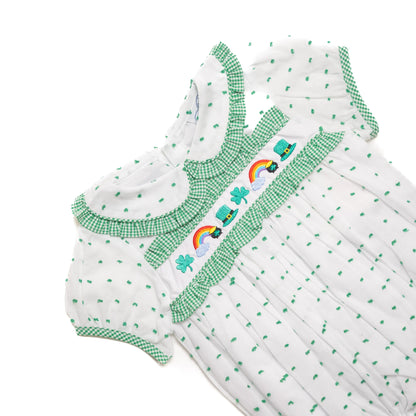 Girls St. Patrick's Day Swiss Dot Bubble