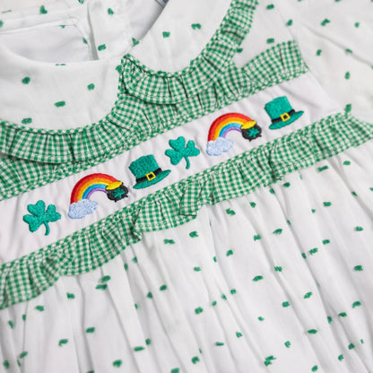 Girls St. Patrick's Day Swiss Dot Bubble