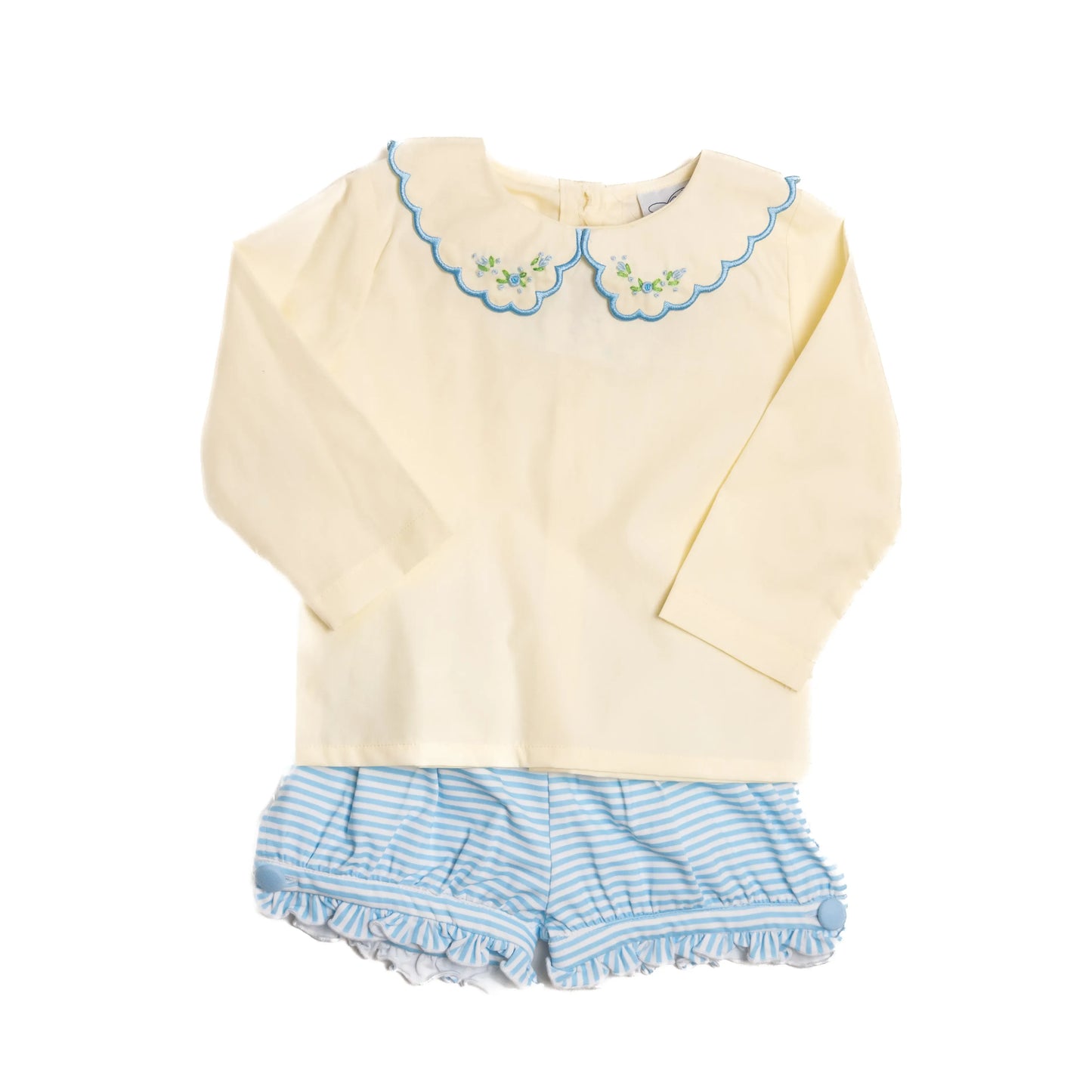 Yellow & Blue Striped Bow Bloomer Set