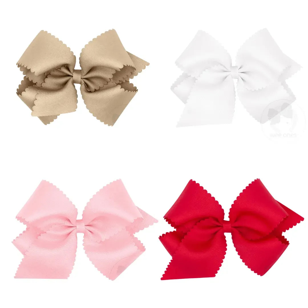 Wee Ones King Grosgrain Bow with Scallop Edge