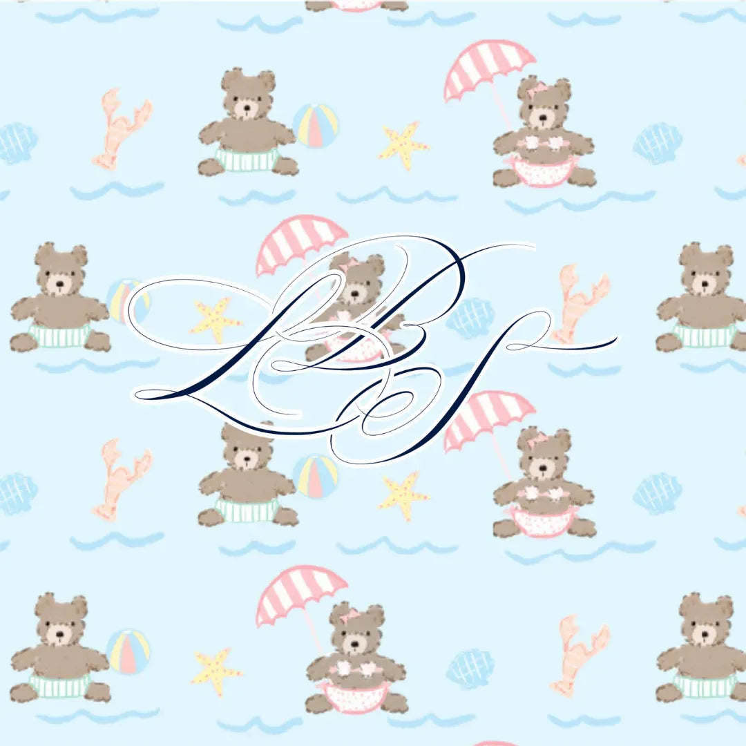 Boys Beach Teddy Bears Bubble