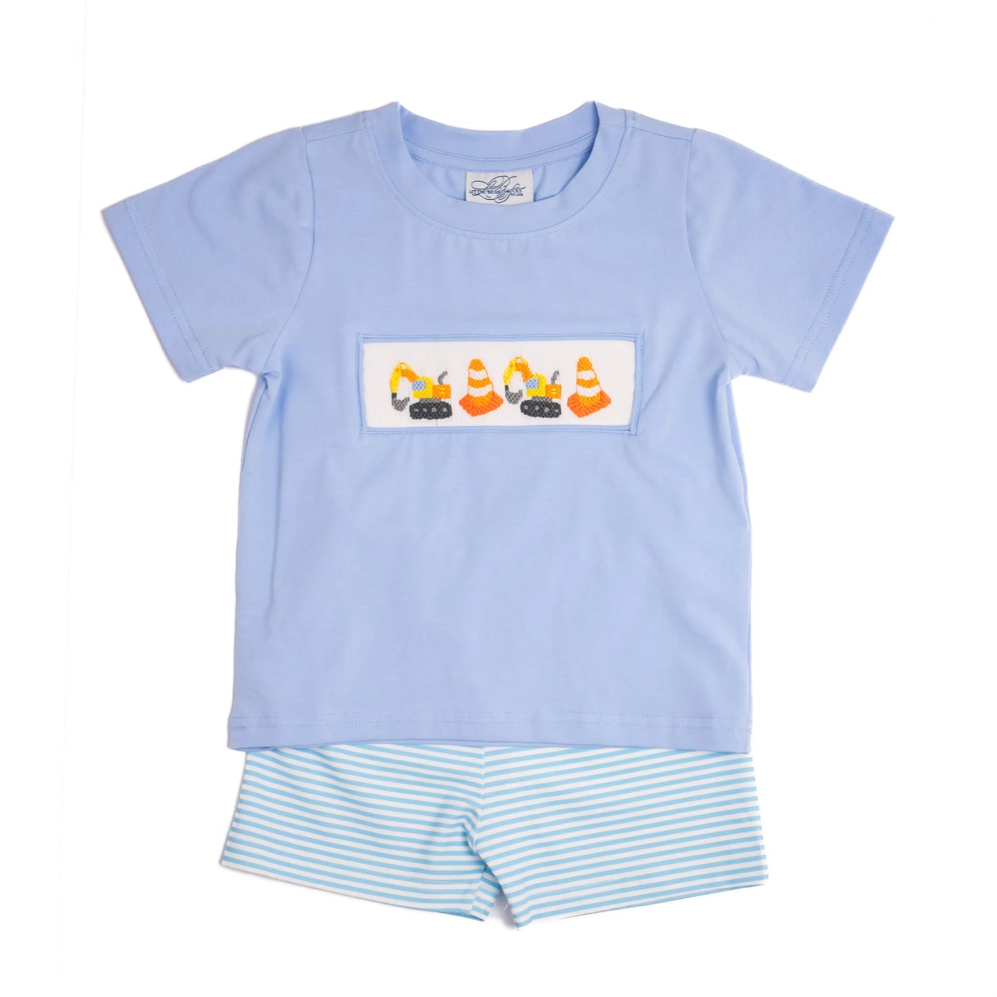 Boys Construction Smocked Short Set