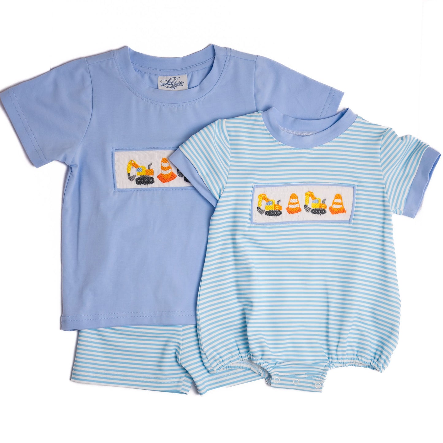 Boys Construction Smocked Short Set