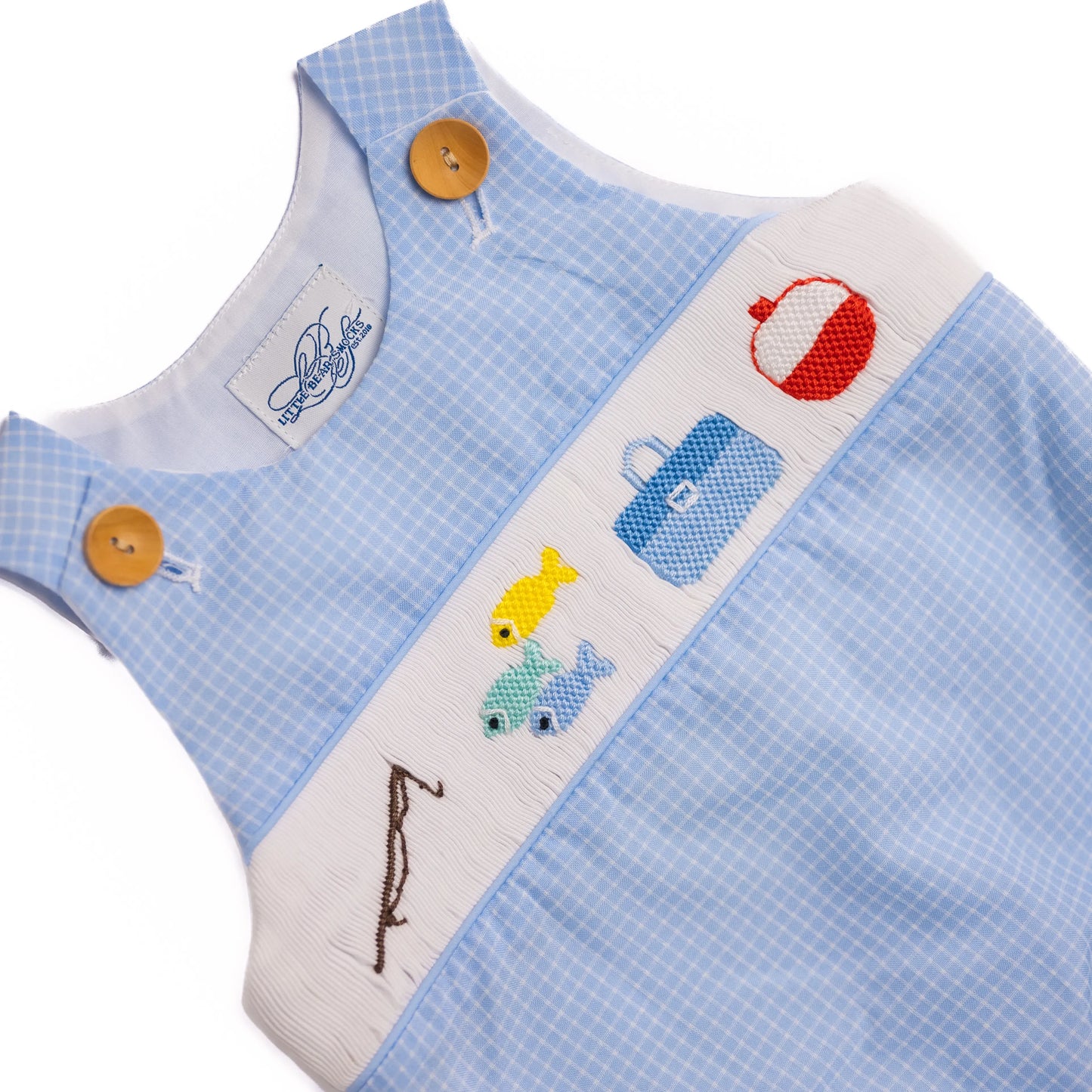 Boys Fishing Smocked Bubble