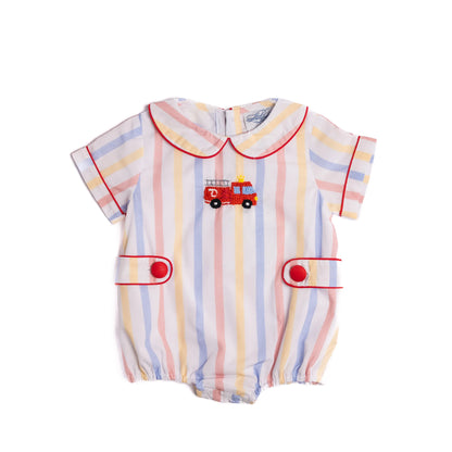 Striped French Knot Firetruck Bubble