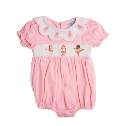 Ballerinas Scallop Collar Smocked Bubble