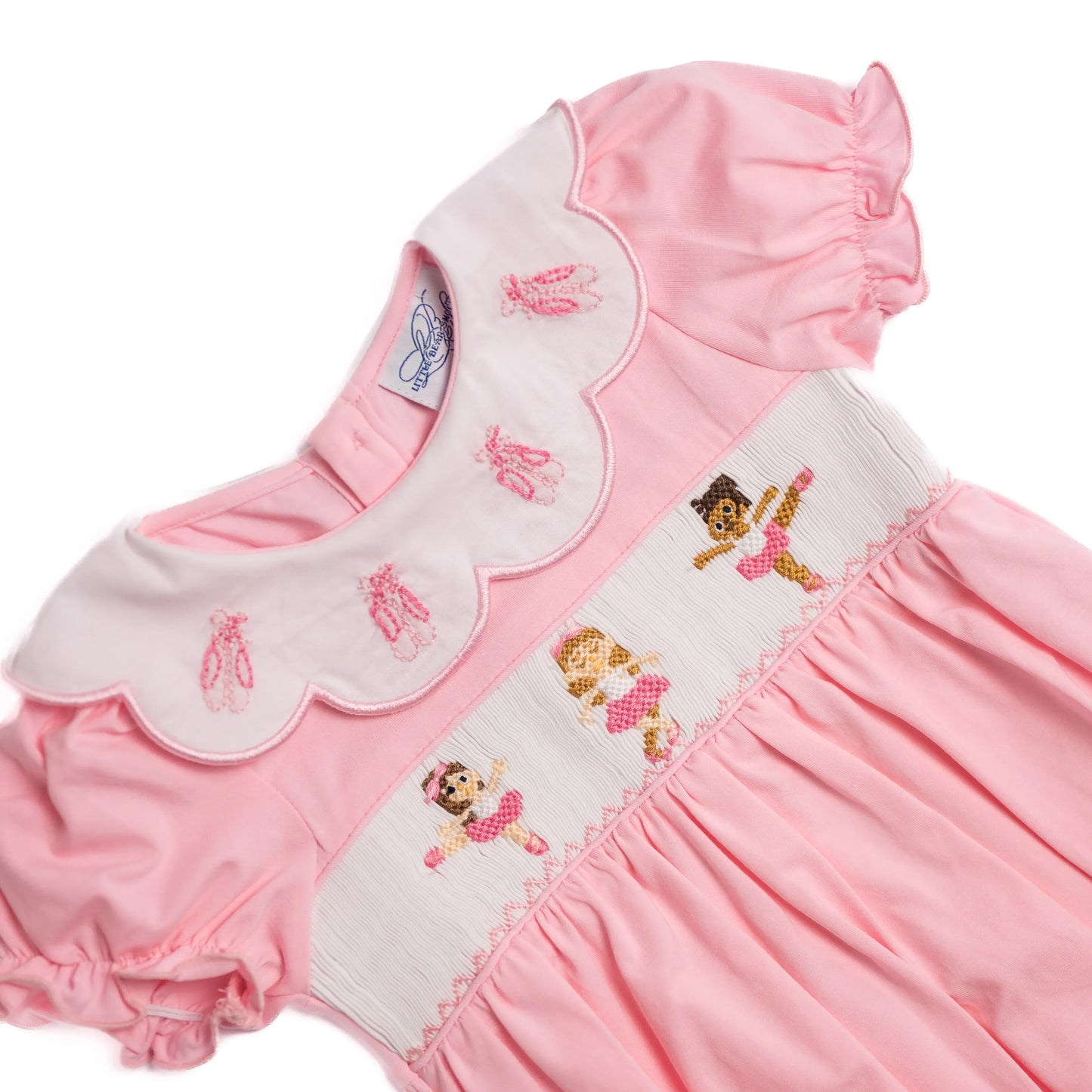 Ballerinas Scallop Collar Smocked Bubble
