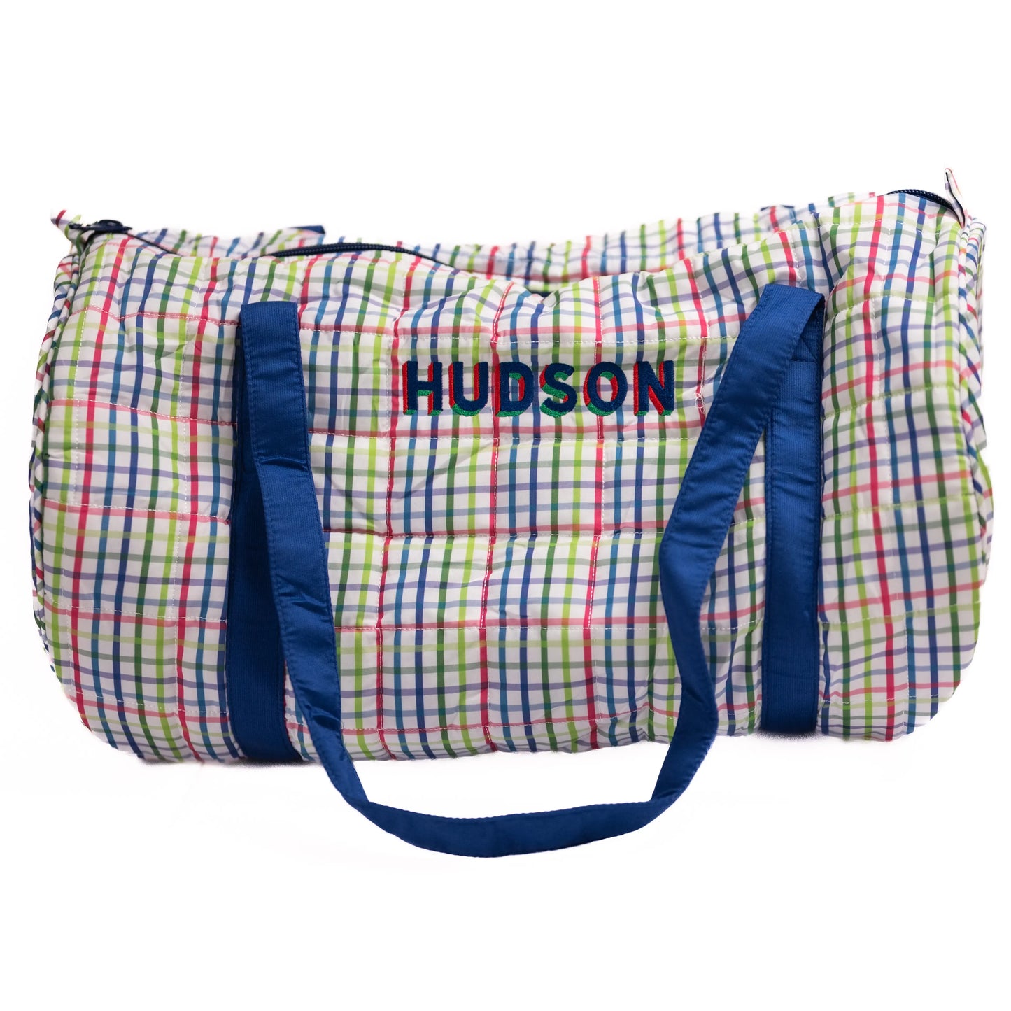 Primary Plaid Quilted Duffel