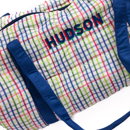 Primary Plaid Quilted Duffel