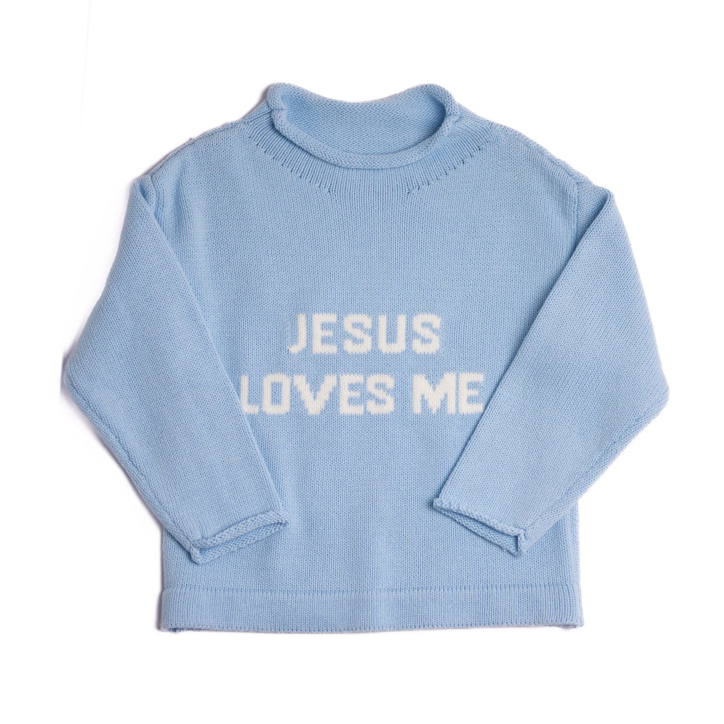 Blue Jesus Loves Me Sweater