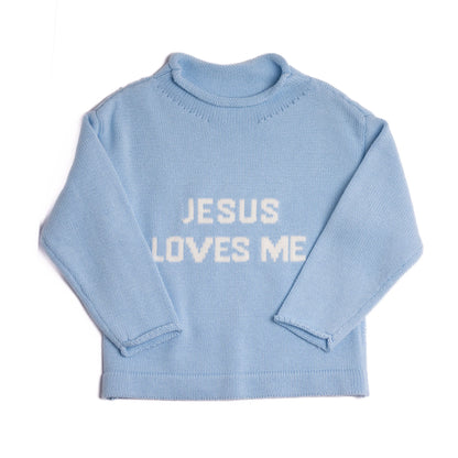 Blue Jesus Loves Me Sweater