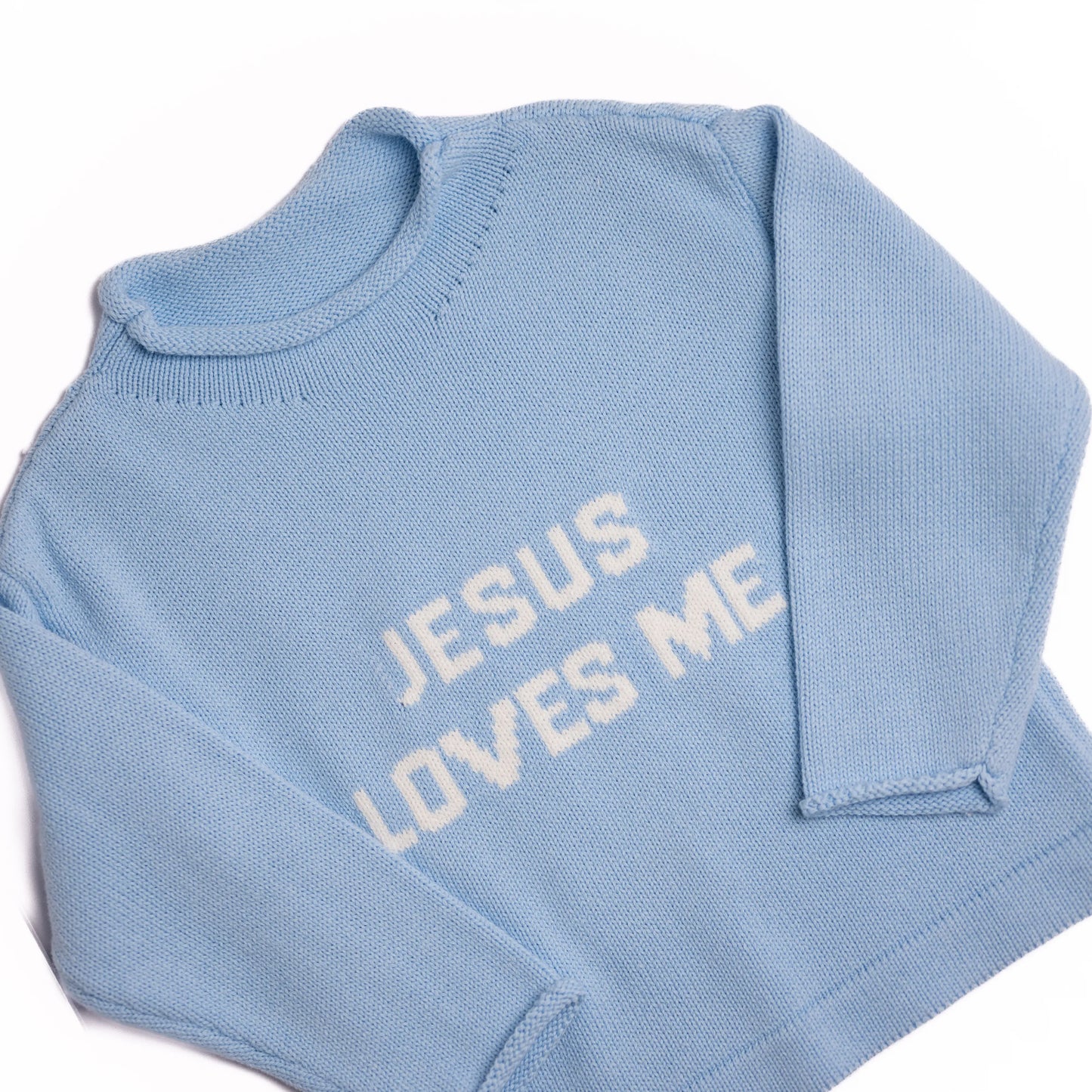 Blue Jesus Loves Me Sweater