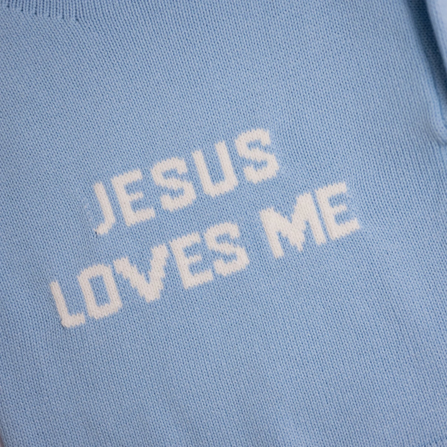Blue Jesus Loves Me Sweater