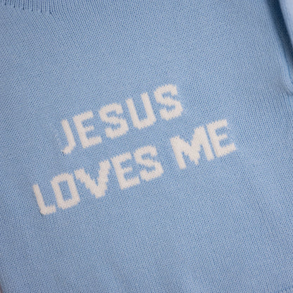 Blue Jesus Loves Me Sweater