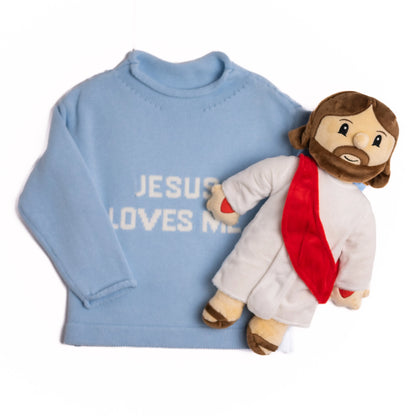 Blue Jesus Loves Me Sweater
