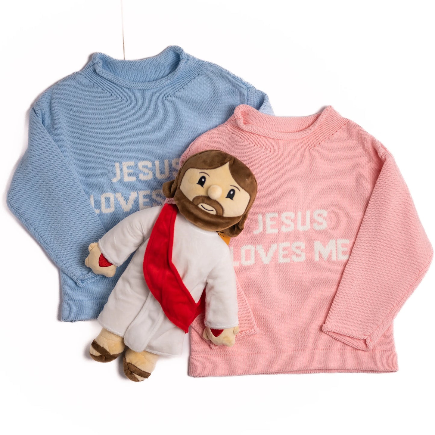 Blue Jesus Loves Me Sweater