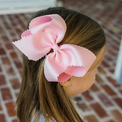 Wee Ones King Grosgrain Bow with Scallop Edge