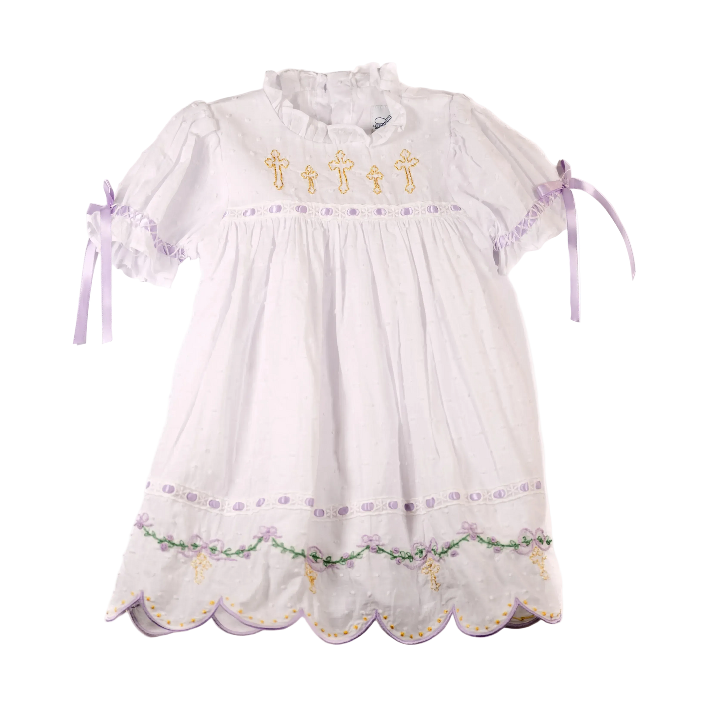 Lavender Swiss Dot Cross Dress