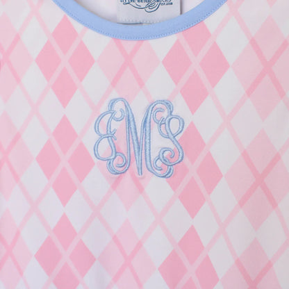 Pink Argyle Skirted Bubble