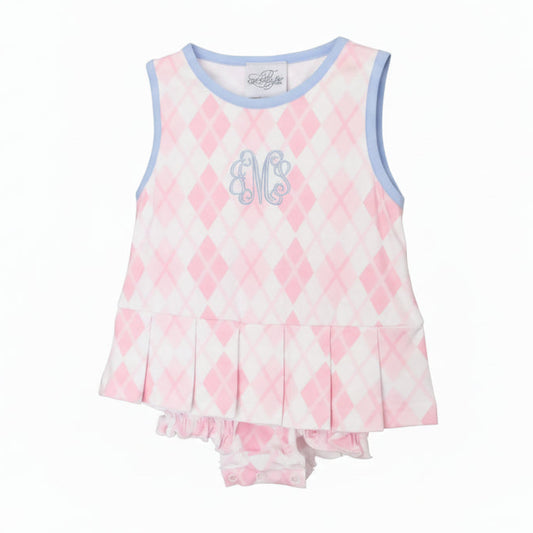 Pink Argyle Skirted Bubble