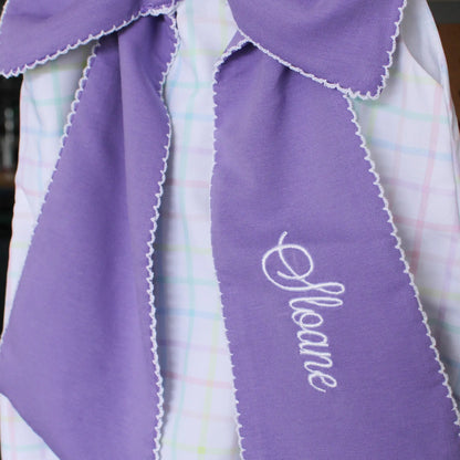 Pastel Plaid Bow Front Dress