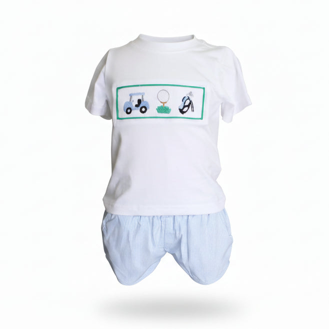 Boys Spring Sunday Smocked Short Set