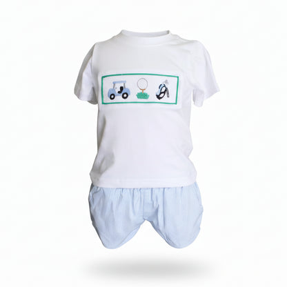 Boys Spring Sunday Smocked Short Set