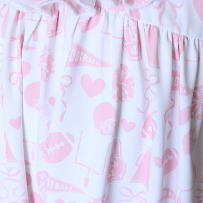 Pink Go Team Smocked Bubble
