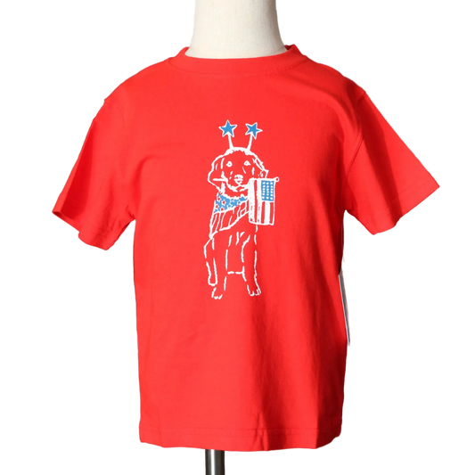 Red Patriotic Dog T-Shirt
