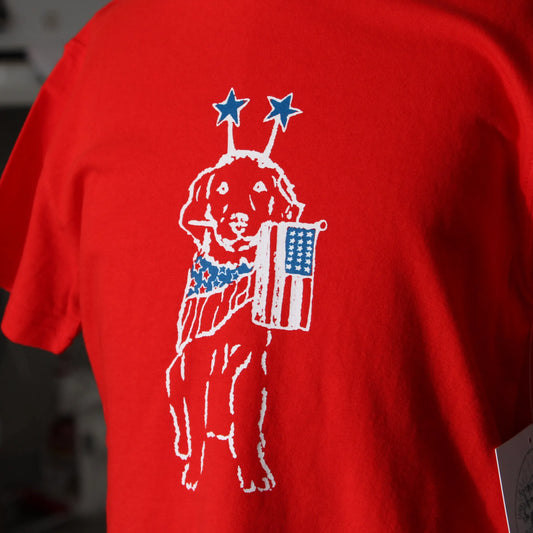 Red Patriotic Dog T-Shirt