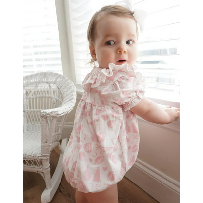 Pink Go Team Smocked Bubble