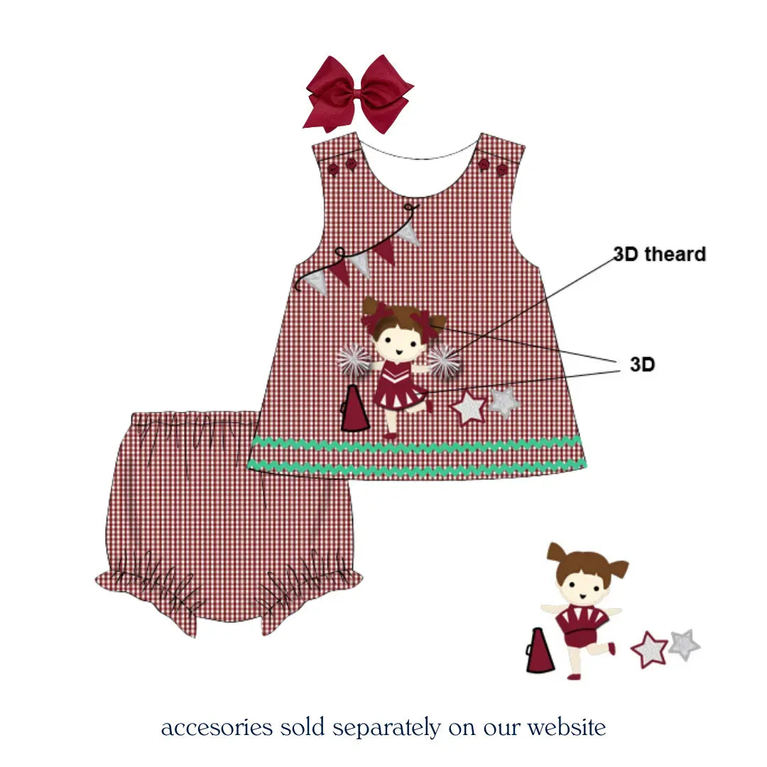 Maroon Rah Rah Ree Diaper Set