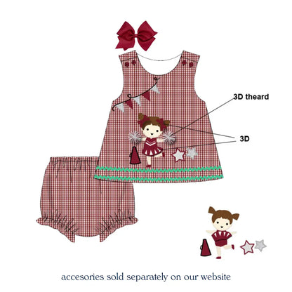 Maroon Rah Rah Ree Diaper Set