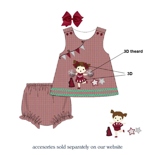 Maroon Rah Rah Ree Diaper Set