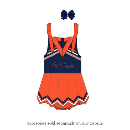 Navy & Orange Skirted Cheer Bubble