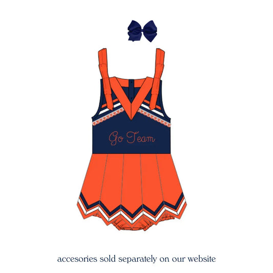 Navy & Orange Skirted Cheer Bubble