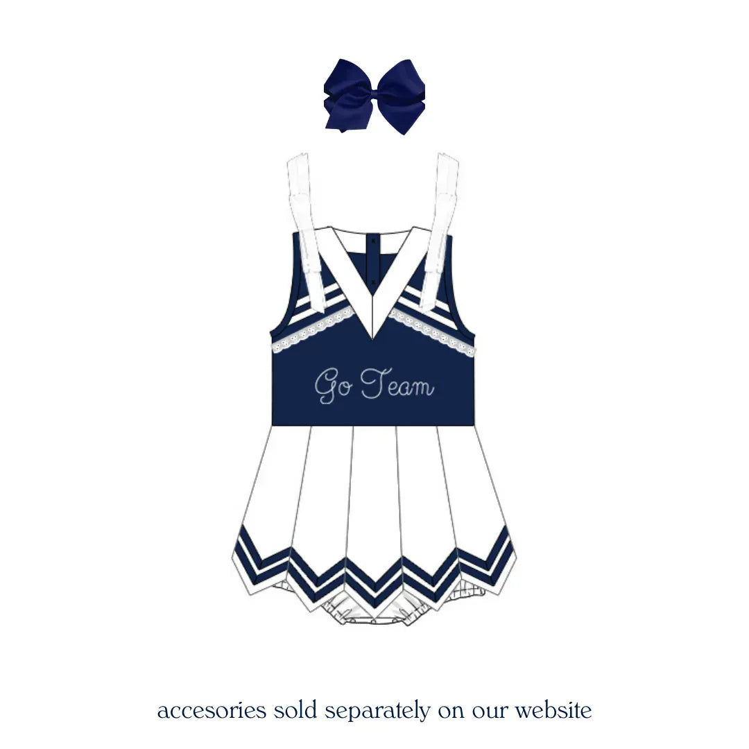 Navy & White Skirted Cheer Bubble