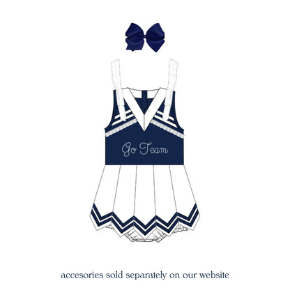 Navy & White Skirted Cheer Bubble